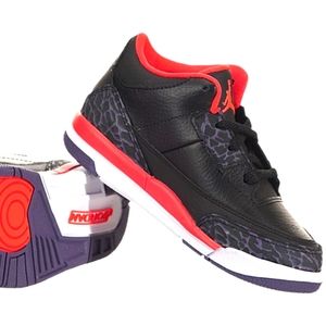 Jordan 3 toddler Retro Black and crimson hightops